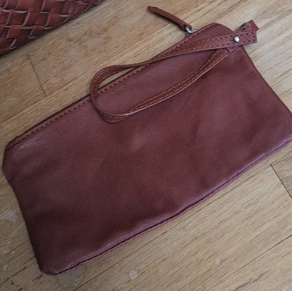 Falorni Luxury Woven Soft Leather Tote NWOT Reddish Brown - Picture 2 of 16